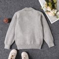 Toddler Boy Casual Solid Color Lapel Collar Knit Sweater Grey image 2
