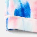 Activewear Polyester Spandex Fabric Kid Girl Tie Dyed Crisscross Back Breathable Tank Tops powderblue image 5
