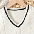 Kid Boy Classic Striped Textured Knit Vest OffWhite image 3