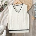 Kid Boy Classic Striped Textured Knit Vest OffWhite image 1
