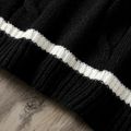Kid Boy Classic Striped Textured Knit Vest Black