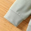 2pcs Kid Boy Casual Letter Print Pullover Sweatshirt and Black Pants Set GrayGreen