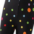 Kid Girl Colorful Polka dots Elasticized Leggings Multi-color