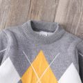 Toddler Boy Preppy style Plaid Colorblock Knit Sweater Multi-color image 3
