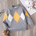 Toddler Boy Preppy style Plaid Colorblock Knit Sweater Multi-color image 1