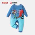 Super Pets Baby Boy/Girl Long-sleeve Graphic Jumpsuit Sky blue