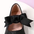 Toddler / Kid Bow Decor Allover Glitter Mary Jane Flats Shoes Black