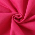 2pcs Kid Girl Floral Pacth Design Twist Knot Hoodie Sweatshirt and Leggings Set Hot Pink