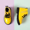 Toddler / Kid Plaid Lining Lace Up Side Zipper Boots Yellow image 1