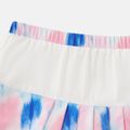 Activewear Polyester Spandex Fabric Kid Girl Breathable Tie Dyed Pleated Skirt Pink image 4