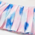 Activewear Polyester Spandex Fabric Kid Girl Breathable Tie Dyed Pleated Skirt Pink image 3