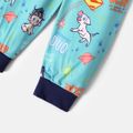 Super Pets 2pcs Baby Boy 95% Cotton Long-sleeve Graphic Top and Pants Set Light Blue