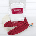 2pcs Toddler Boy Casual Letter Print Sweatshirt and Pants Set White