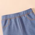 Calça jeans de cor sólida com design bowknot para garotas azul denim image 3