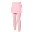 Kid Girl Faux-two Solid Color Elasticized Skirt Leggings Pink image 4