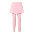 Kid Girl Faux-two Solid Color Elasticized Skirt Leggings Pink