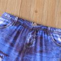 Leggings de calças skinny elásticas estampadas com padrão de renda menina (não leggings jeans) azul denim image 3