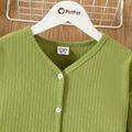 Criança Menina Botão Cor sólida Blusões e casacos luz verde image 3