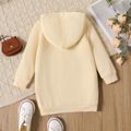Toddler Girl Solid Color Long-sleeve Hooded Sweatshirt Dress OffWhite