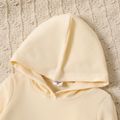 Toddler Girl Solid Color Long-sleeve Hooded Sweatshirt Dress OffWhite image 4