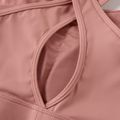 Activewear 4-way Stretch Women Solid Criss Cross Sports Bra Pink