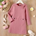 Kid Girl Cable Knit Bowknot Design Long-sleeve Pink Pink image 1