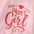 2pcs Toddler Girl Letter Print Ruffled Long-sleeve Pink Tee and Elasticized Pants Set Pink image 4
