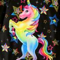 2pcs Kid Girl Colorful Unicorn Star Print Hooded Sweatshirt and Tie Dyed Leggings Set Multi-color image 2