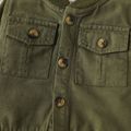 100% Cotton Baby Boy Button Front Army Green Long-sleeve Jacket Army green image 4