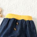 100% Cotton Baby Girl Colorblock Denim Pants Jeans Yellow