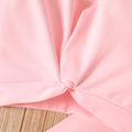 2pcs Baby Girl Letter Print Pink Twist Knot Long-sleeve Sweatshirt and Sweatpants Set Pink