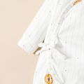 100% Cotton Baby Striped Lion Long-sleeve White Jumpsuit White