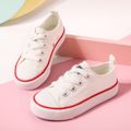 Toddler / Kid Solid Soft Sole Canvas Shoes (Letters on the heel and tongue of the shoe) (Random delivery of different soles) White image 1