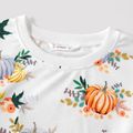 Halloween Allover Pumpkin Print Long-sleeve Pullover Sweatshirts for Mom and Me Colorful image 3