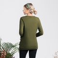 Nursing Army Green Round-collar Long-sleeve Top Army green image 4