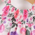 Baby Girl Allover Floral Print Flutter-sleeve Shirred Dress White image 4