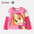 PAW Patrol Toddler Girl/Boy Letter Print Colorblock Long-sleeve Tee Pink image 1