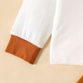2pcs Baby Boy 95% Cotton Pants and Letter Print Long-sleeve Pullover Set Caramel
