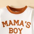 2pcs Baby Boy 95% Cotton Pants and Letter Print Long-sleeve Pullover Set Caramel image 4