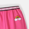 Peppa Pig 2pcs Toddler Girl Letter Print Sweatshirt and Rainbow Embroidered Cotton Pants Set Roseo image 5