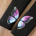 Pretty 2pcs Kid Girl Gradient Butterfly Print Long-sleeve Tee and Leggings Set MultiColour image 3
