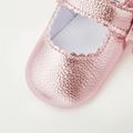 Baby / Toddler Wavy Trim Bow Velcro Prewalker Shoes Dark Pink image 3