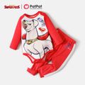 Super Pets 2pcs Baby Boy/Girl 100% Cotton Pants and Raglan-sleeve Graphic Romper Set Red