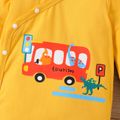2-Pack Baby Boy 95% Cotton Long-sleeve Bus & Dinosaur Print Jumpsuits Set MultiColour