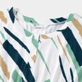 Family Matching Allover Geo Print Sleeveless Belted Dresses and Short-sleeve T-shirts Sets Coffee image 3