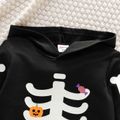 Toddler Boy/Girl Halloween Reflective Skeleton Print Hoodie Sweatshirts Black image 5