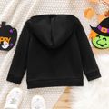 Toddler Boy/Girl Halloween Reflective Skeleton Print Hoodie Sweatshirts Black image 2