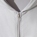 Kid Girl Solid Color Zipper Design Hooded Jacket Light Grey
