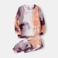 Mommy and Me Long-sleeve Tie Dye Sweatshirts and Sweatpants Sets Multi-color