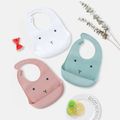 Food Grade Silicone Baby Bibs with Large Capacity  Food Catcher Pocket Waterproof Adjustable Soft Foldable Toddler Bib Turquoise image 2